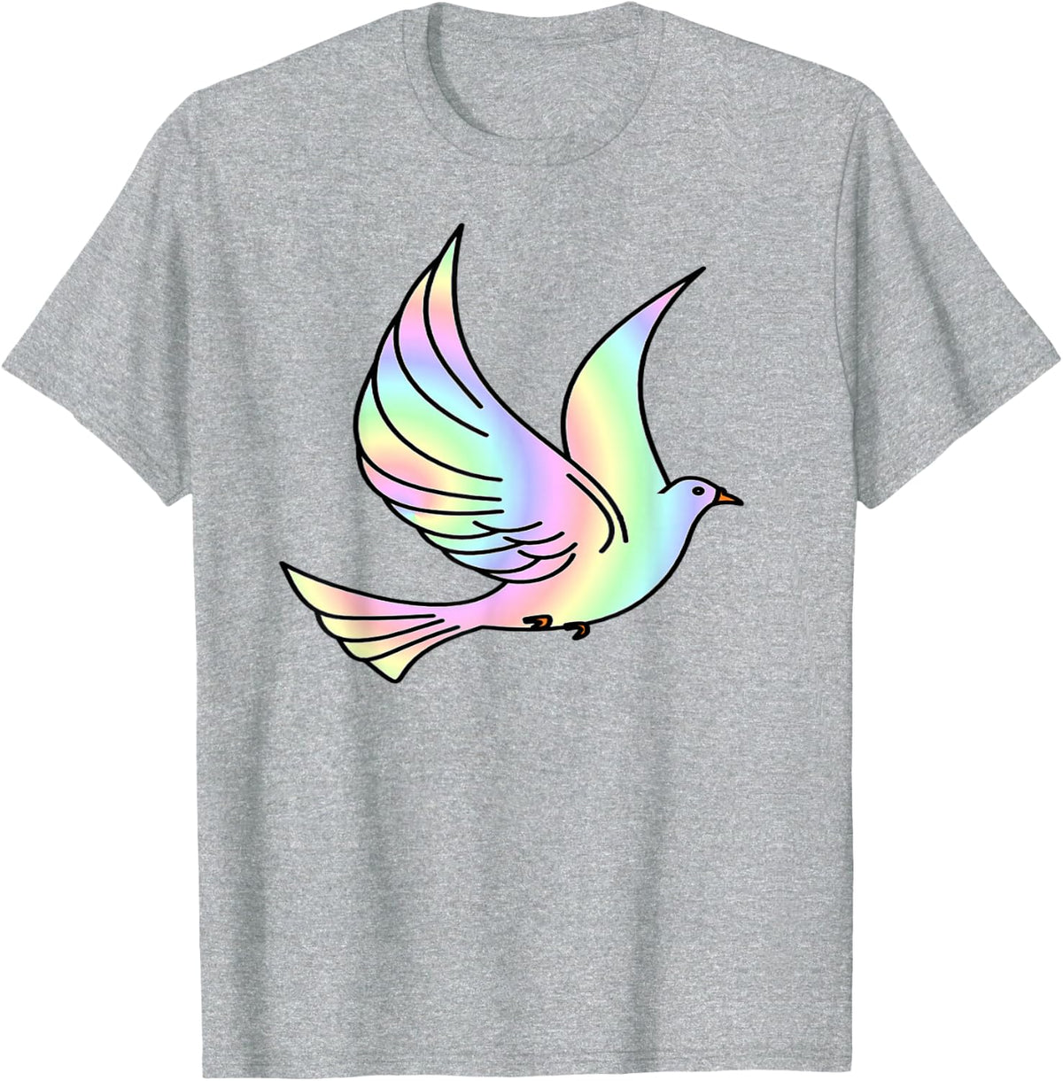 Dove Bird Colorful Beautiful Rainbow T-Shirt T-Shirt - Heather Grey