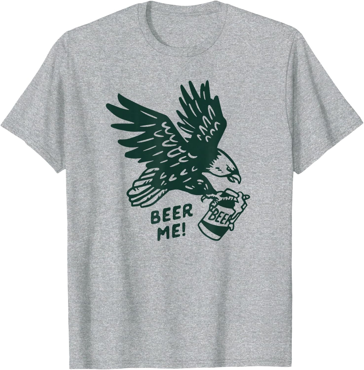 Patriotic USA Beer Drinking Eagle Shirt. Patriotism Beer Tee T-Shirt - Heather Grey