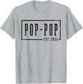 Pop-Pop 2025 Pop to Be New Pop Gifts Sleek Framed Design T-Shirt - Heather Grey