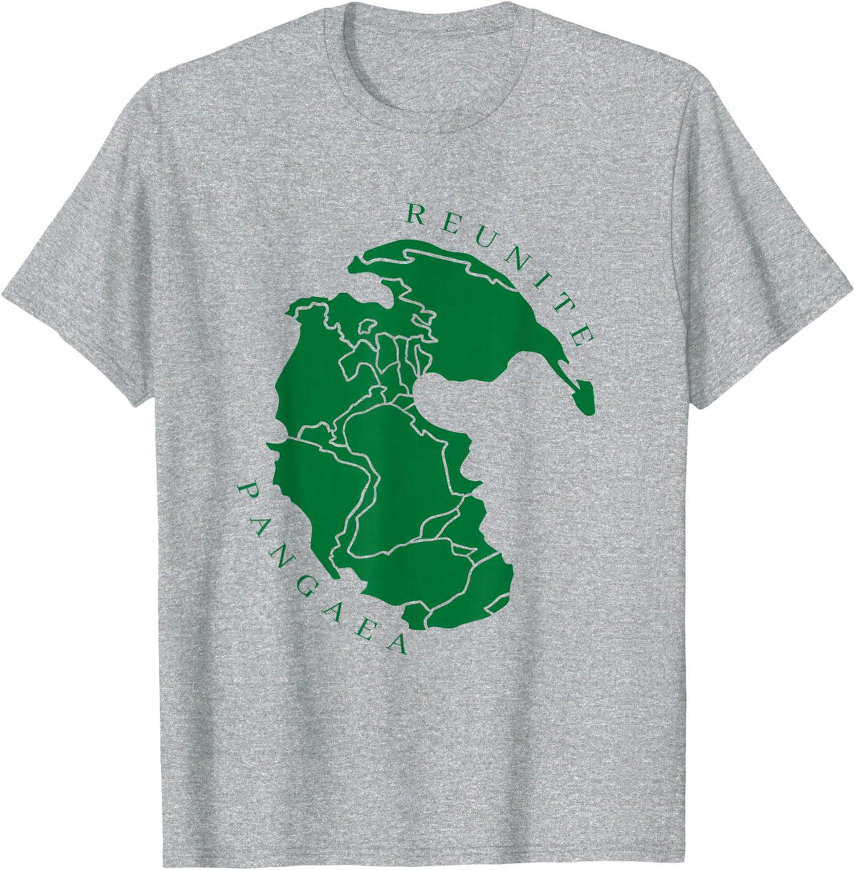 Reunite Pangaea Clean Green Version T-Shirt - Heather Grey