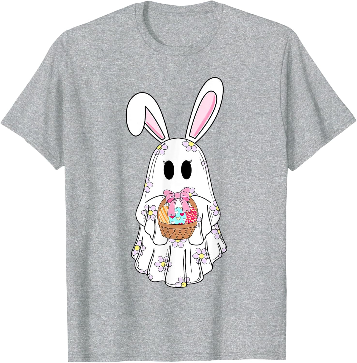 Cute Ghost Bunny Ghost Rabbit Easter Day Rabbit Lover T-Shirt - Heather Grey