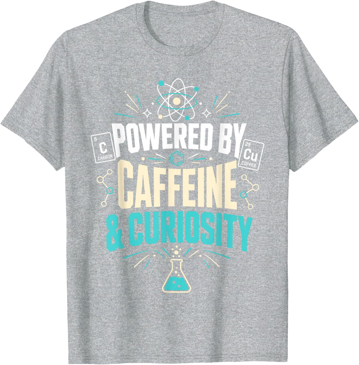 Caffeine and Curiosity Science Chemistry T-Shirt - Heather Grey