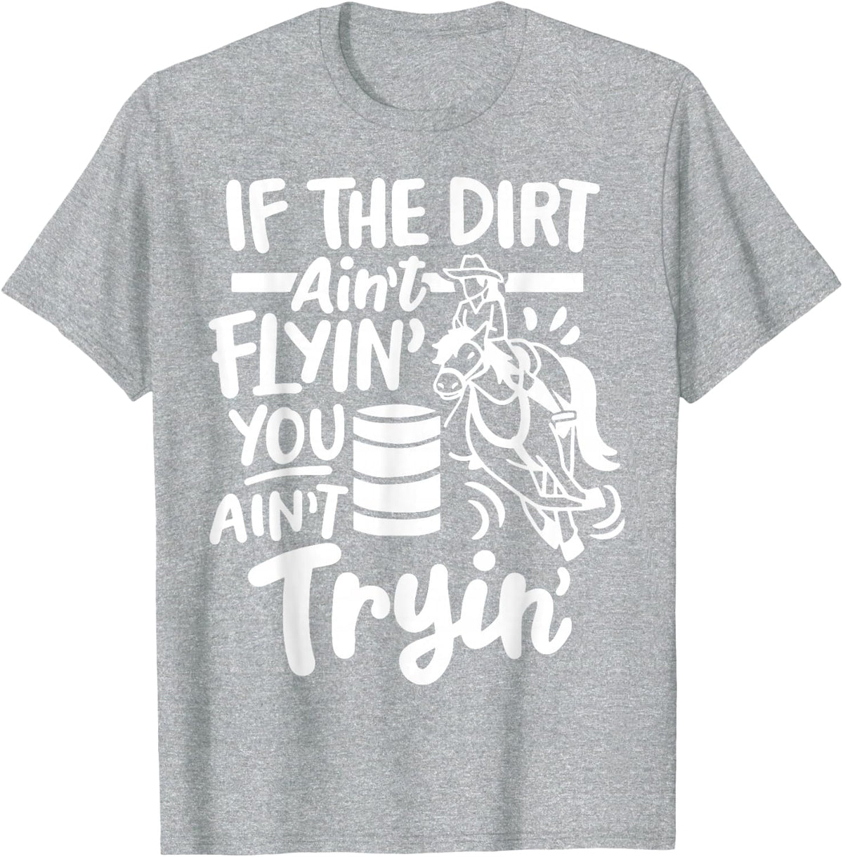 Barrel Racing Girl Tee Shirt for Girls Rodeo Racing Shirts Women T-Shirts - Heather Grey