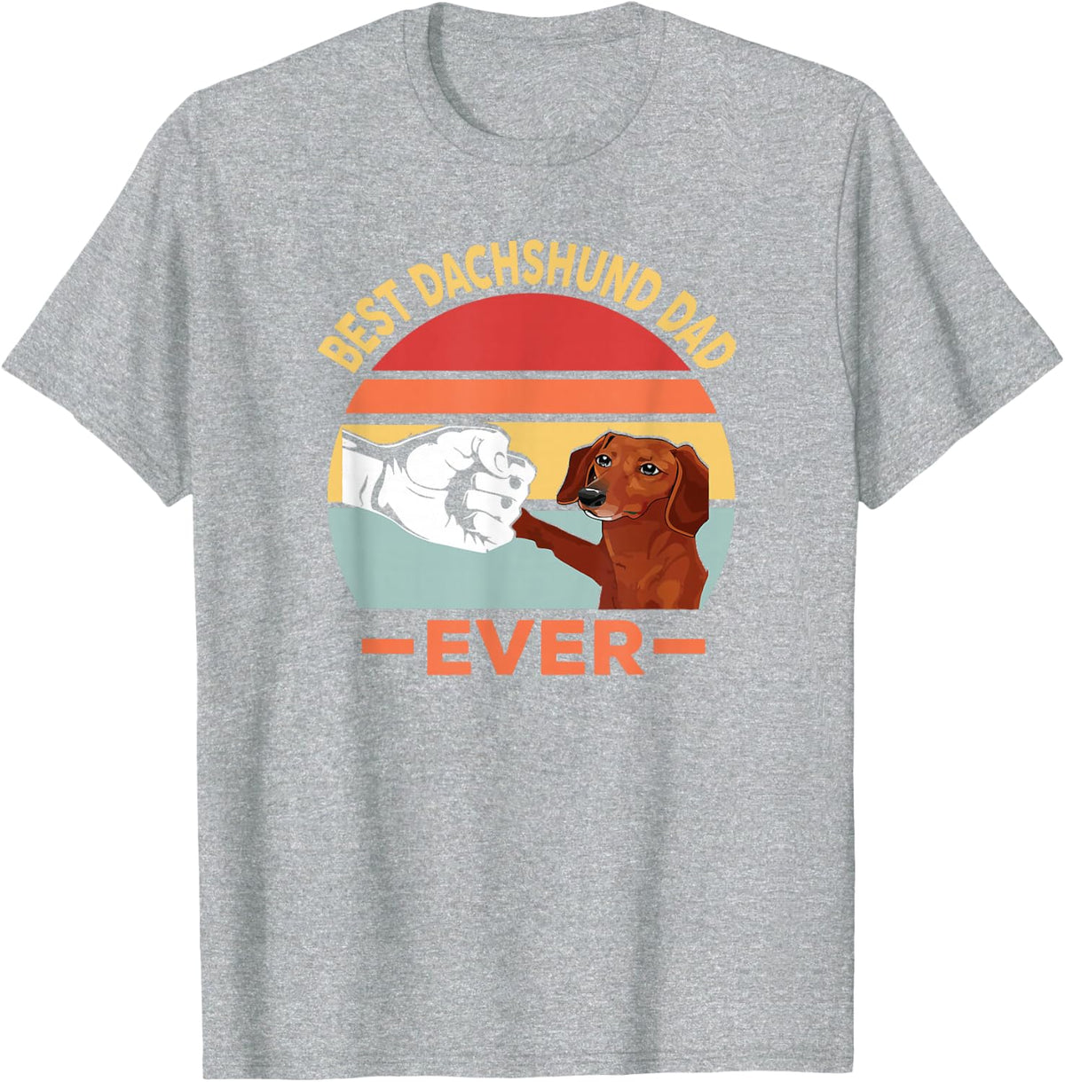 Best Dachshund Dad of All Time Funny Dog Design T-Shirt - Heather Grey