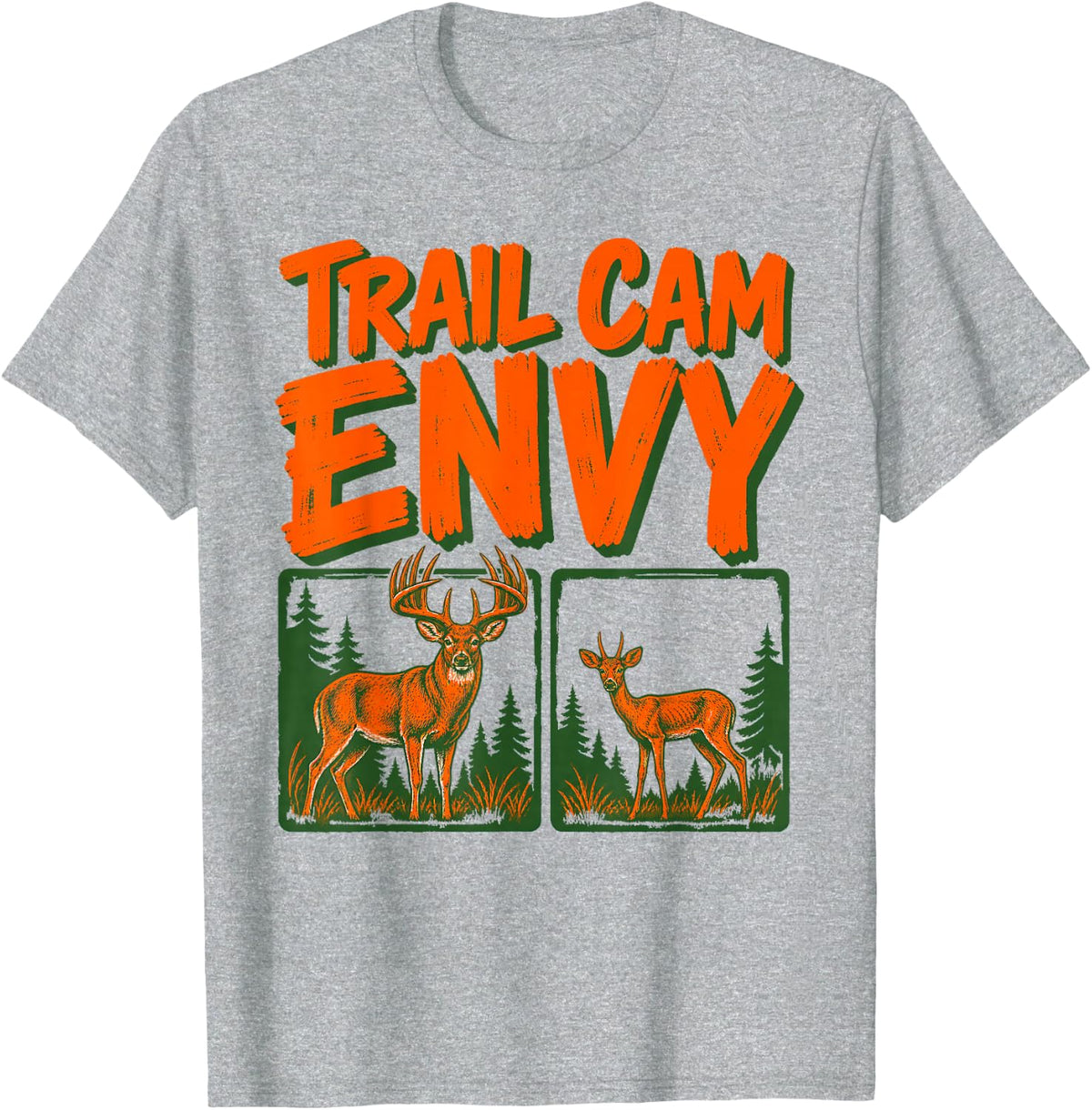 Funny Deer Hunting Trail Camera Buck Whitetail Hunters T-Shirt - Heather Grey