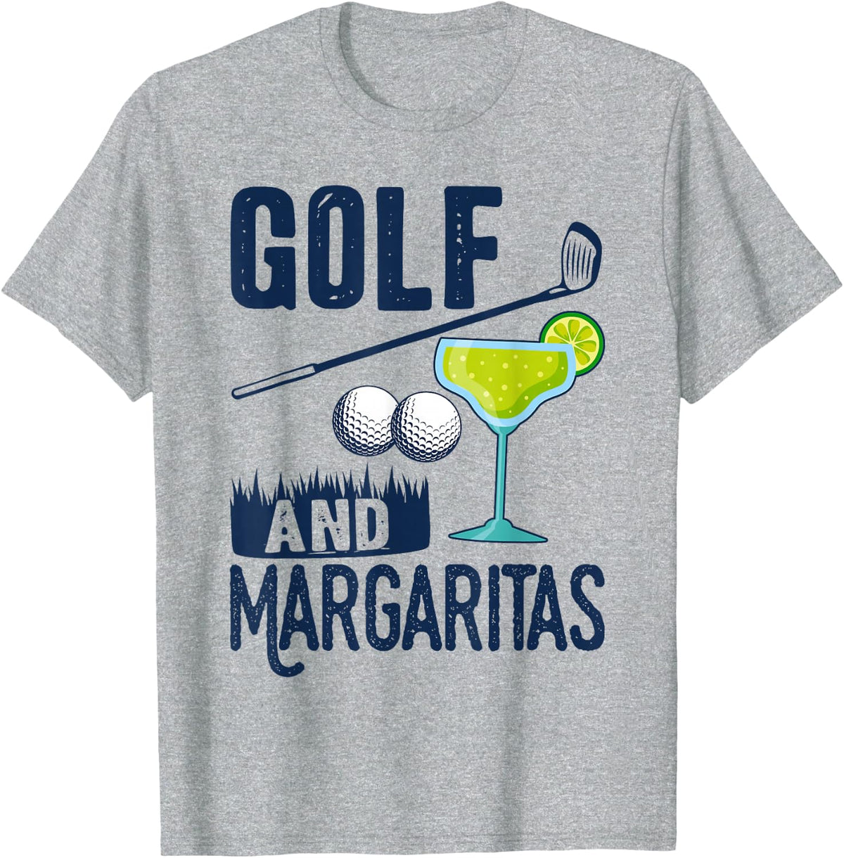 Golf Party Lovers Funny Saying Golf and Margaritas Golfer T-Shirt - Heather Grey