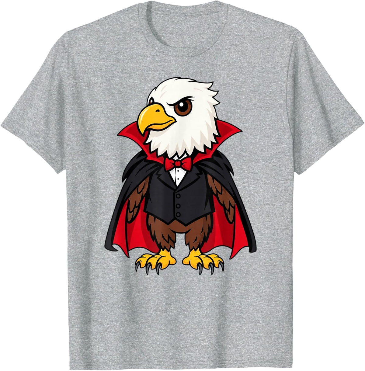 Vampire Bald Eagle Halloween Costume Patriotic Kid Women Men T-Shirt - Heather Grey