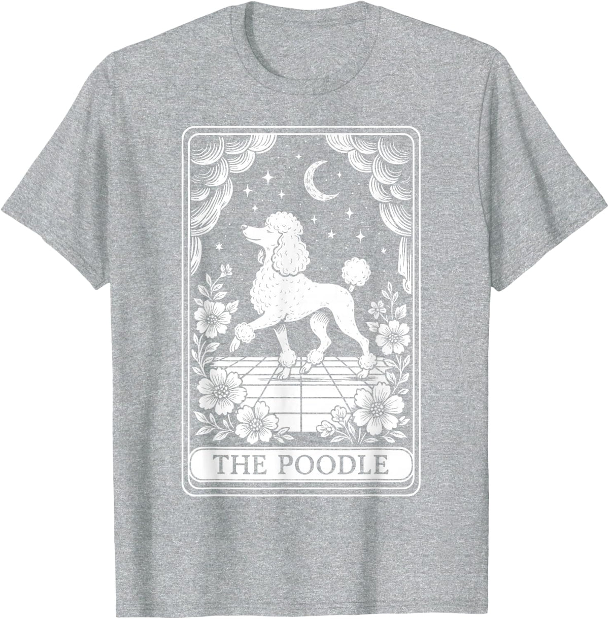The Poodle Tarot Card T-Shirt - Heather Grey