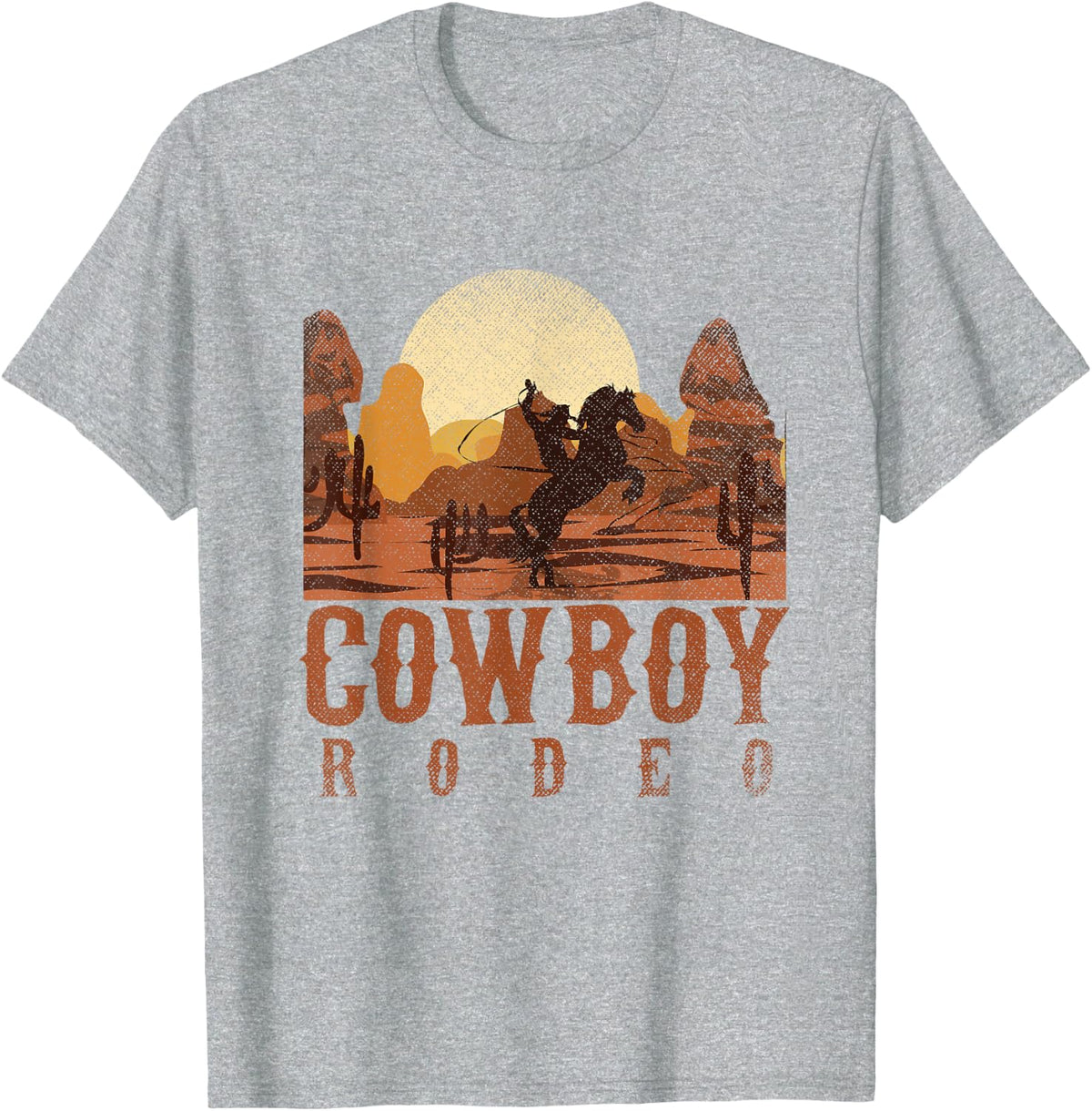 Cowboy Rodeo Western Texan Gift Horseback Riding Cowboy T-Shirt Small - Heather Grey