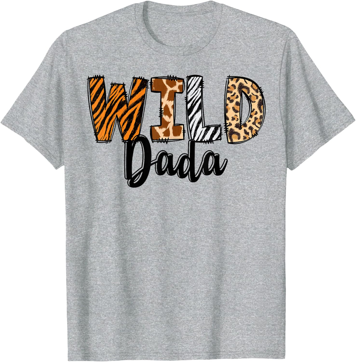 Wild Dada Zoo Born Two Be Wild B-day Safari Jungle Animal T-Shirt - Heather Grey
