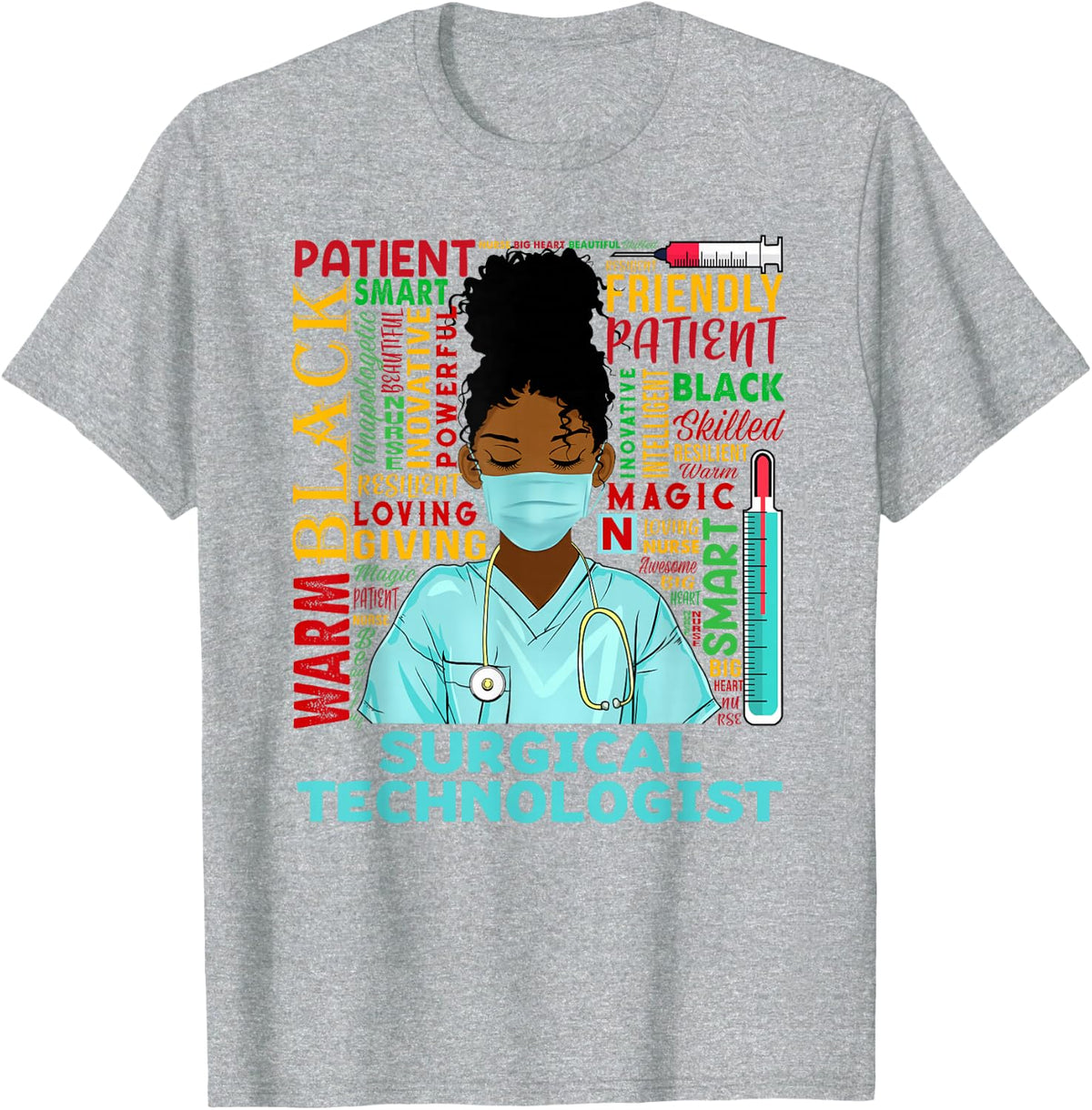 Surgical Technologist African Women Black History Month Gift T-Shirt - Heather Grey