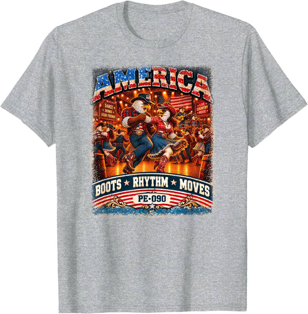 America | Boots Rhythm Moves | Cassic Eagle Dance T-Shirt - Heather Grey